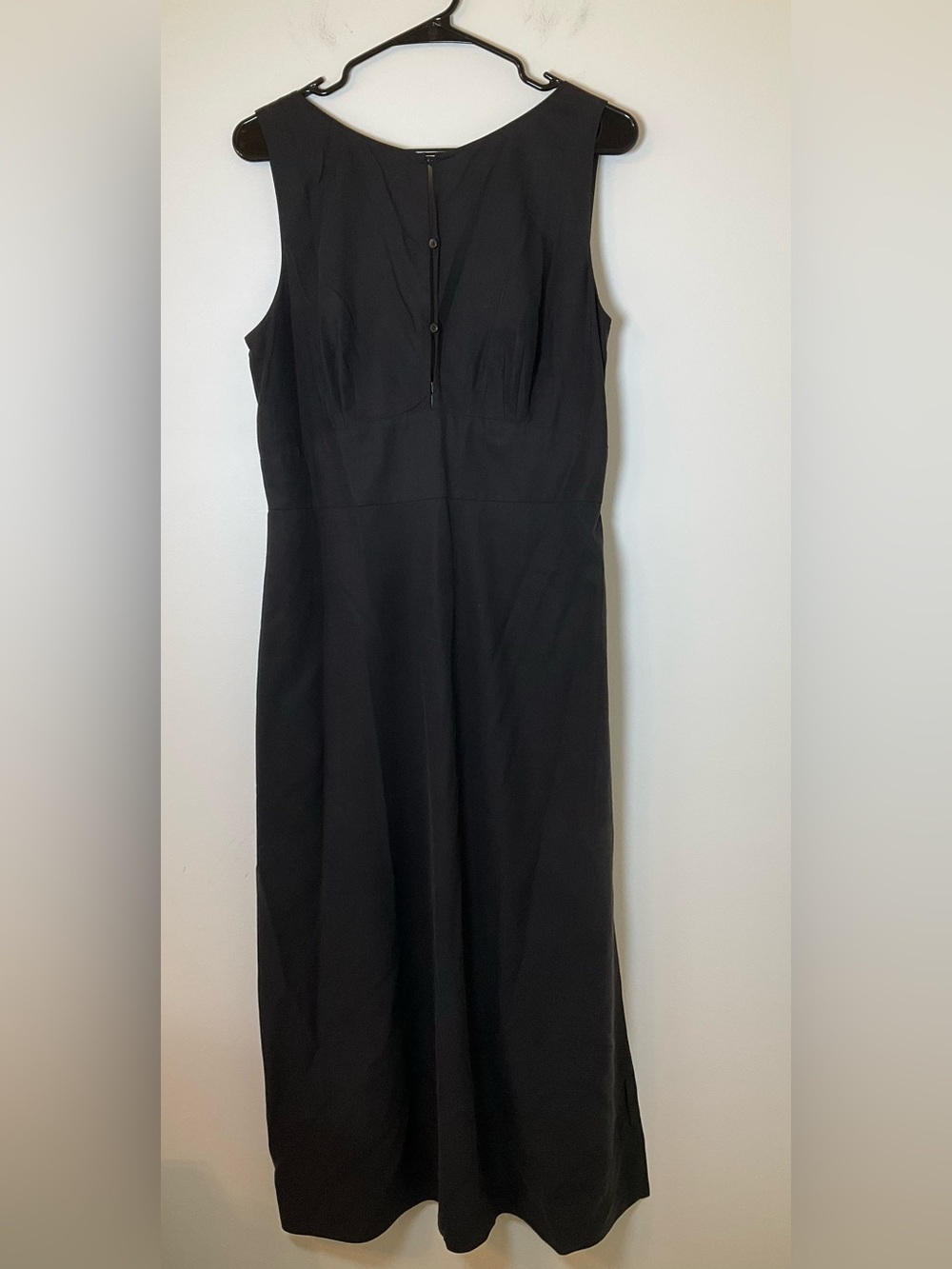 Prada Black Silk Sleeveless Midi Dress Made in Italy Size 46